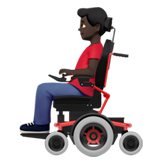 👨🏿‍🦼 Mann in Elektrischem Rollstuhl: Dunkle Hautfarbe Emoji von Apple