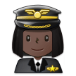 👩🏿‍✈️ Woman Pilot: Dark Skin Tone, Emoji by Samsung