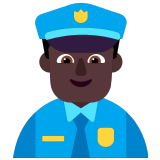 👮🏿‍♂️ Man Police Officer: Dark Skin Tone, Emoji by Microsoft