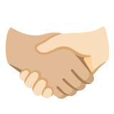 🫱🏼‍🫲🏻 Handshake: Medium-Light Skin Tone, Light Skin Tone, Emoji by Google