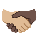 🫱🏼‍🫲🏿 Handshake: Medium-Light Skin Tone, Dark Skin Tone, Emoji by Google