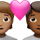 🧑🏽‍❤️‍🧑🏾 Couple with Heart: Person, Person, Medium Skin Tone, Medium-Dark Skin Tone, Emoji by Apple