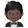 🤵🏿 Person in Tuxedo: Dark Skin Tone, Emoji by Samsung