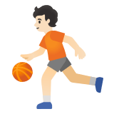 ⛹🏻 Person Bouncing Ball: Light Skin Tone, Emoji by Google