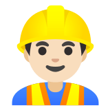 👷🏻‍♂️ Bauarbeiter: Helle Hautfarbe Emoji von Google