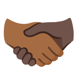 🫱🏾‍🫲🏿 Handshake: Medium-Dark Skin Tone, Dark Skin Tone, Emoji by Google