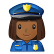 👮🏾‍♀️ Woman Police Officer: Medium-Dark Skin Tone, Emoji by Samsung