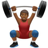 🏋🏾‍♂️ Man Lifting Weights: Medium-Dark Skin Tone, Emoji by Apple