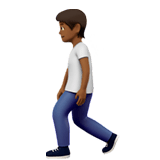 🚶🏾 Person Walking: Medium-Dark Skin Tone, Emoji by Apple