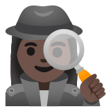 🕵🏿‍♀️ Woman Detective: Dark Skin Tone, Emoji by Google