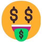 🤑 Gesicht Mit Dollarzeichen Emoji von Microsoft