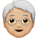 🧓🏼 Пожилой Человек: Светлый Тон Кожи, смайлик от Apple