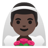 👰🏿‍♂️ Man with Veil: Dark Skin Tone, Emoji by Google
