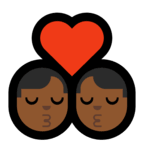 👨🏾‍❤️‍💋‍👨🏾 Kiss: Man, Man, Medium-Dark Skin Tone, Emoji by Microsoft