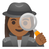 🕵🏾‍♀️ Detektivin: Mitteldunkle Hautfarbe Emoji von Google