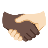 🫱🏿‍🫲🏻 Handshake: Dark Skin Tone, Light Skin Tone, Emoji by Google