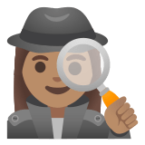 🕵🏽‍♀️ Detektivin: Mittlere Hautfarbe Emoji von Google