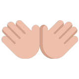 👐🏼 Mains Ouvertes : Peau Moyennement Claire Emoji par Microsoft