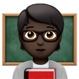 🧑🏿‍🏫 Teacher: Dark Skin Tone, Emoji by Apple