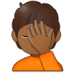 🤦🏾 Sich An Den Kopf Fassende Person: Mitteldunkle Hautfarbe Emoji von Samsung
