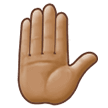 ✋🏽 Erhobene Hand: Mittlere Hautfarbe Emoji von Samsung