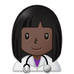 👩🏿‍⚕️ Woman Health Worker: Dark Skin Tone, Emoji by Samsung