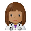 👩🏽‍⚕️ Woman Health Worker: Medium Skin Tone, Emoji by Samsung