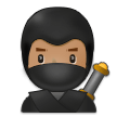 🥷🏽 Ninja : Peau Légèrement Mate Emoji par Samsung
