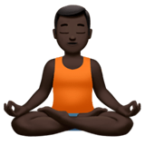 🧘🏿‍♂️ Man in Lotus Position: Dark Skin Tone, Emoji by Apple