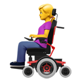 👩‍🦼 Frau in Elektrischem Rollstuhl Emoji von Apple