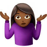 🤷🏾‍♀️ Woman Shrugging: Medium-Dark Skin Tone, Emoji by Apple