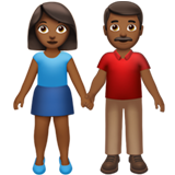 👫🏾 Woman and Man Holding Hands: Medium-Dark Skin Tone, Emoji by Apple
