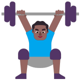 🏋🏾‍♂️ Man Lifting Weights: Medium-Dark Skin Tone, Emoji by Microsoft