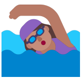 🏊🏽‍♀️ Woman Swimming: Medium Skin Tone, Emoji by Microsoft