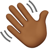 👋🏾 Waving Hand: Medium-Dark Skin Tone, Emoji by Apple