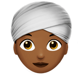 👳🏾‍♀️ Woman Wearing Turban: Medium-Dark Skin Tone, Emoji by Apple
