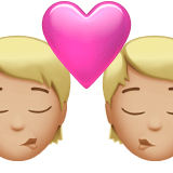 💏🏼 Kiss: Medium-Light Skin Tone, Emoji by Apple