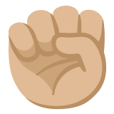 ✊🏼 Поднятый Кулак: Светлый Тон Кожи, смайлик от Google