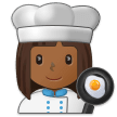 👩🏾‍🍳 Woman Cook: Medium-Dark Skin Tone, Emoji by Samsung