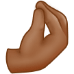 🤌🏾 Pinched Fingers: Medium-Dark Skin Tone, Emoji by Samsung