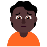 🙍🏿 Person Frowning: Dark Skin Tone, Emoji by Microsoft