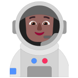 🧑🏾‍🚀 Astronaut(in): Mitteldunkle Hautfarbe Emoji von Microsoft