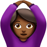 🙆🏾‍♀️ Woman Gesturing Ok: Medium-Dark Skin Tone, Emoji by Apple