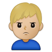 🙎🏼‍♂️ Schmollender Mann: Mittelhelle Hautfarbe Emoji von Samsung
