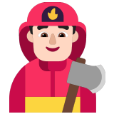 👨🏻‍🚒 Мужчина-Пожарный: Очень Светлый Тон Кожи, смайлик от Microsoft