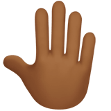 🤚🏾 Raised Back of Hand: Medium-Dark Skin Tone, Emoji by Apple
