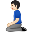 🧎🏻‍♂️ Man Kneeling: Light Skin Tone, Emoji by Samsung