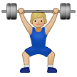 🏋🏼‍♂️ Man Lifting Weights: Medium-Light Skin Tone, Emoji by Samsung