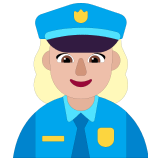 👮🏼‍♀️ Woman Police Officer: Medium-Light Skin Tone, Emoji by Microsoft