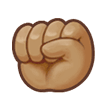 ✊🏽 Raised Fist: Medium Skin Tone, Emoji by Samsung